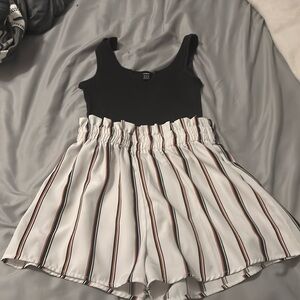 black and white striped 1 peice